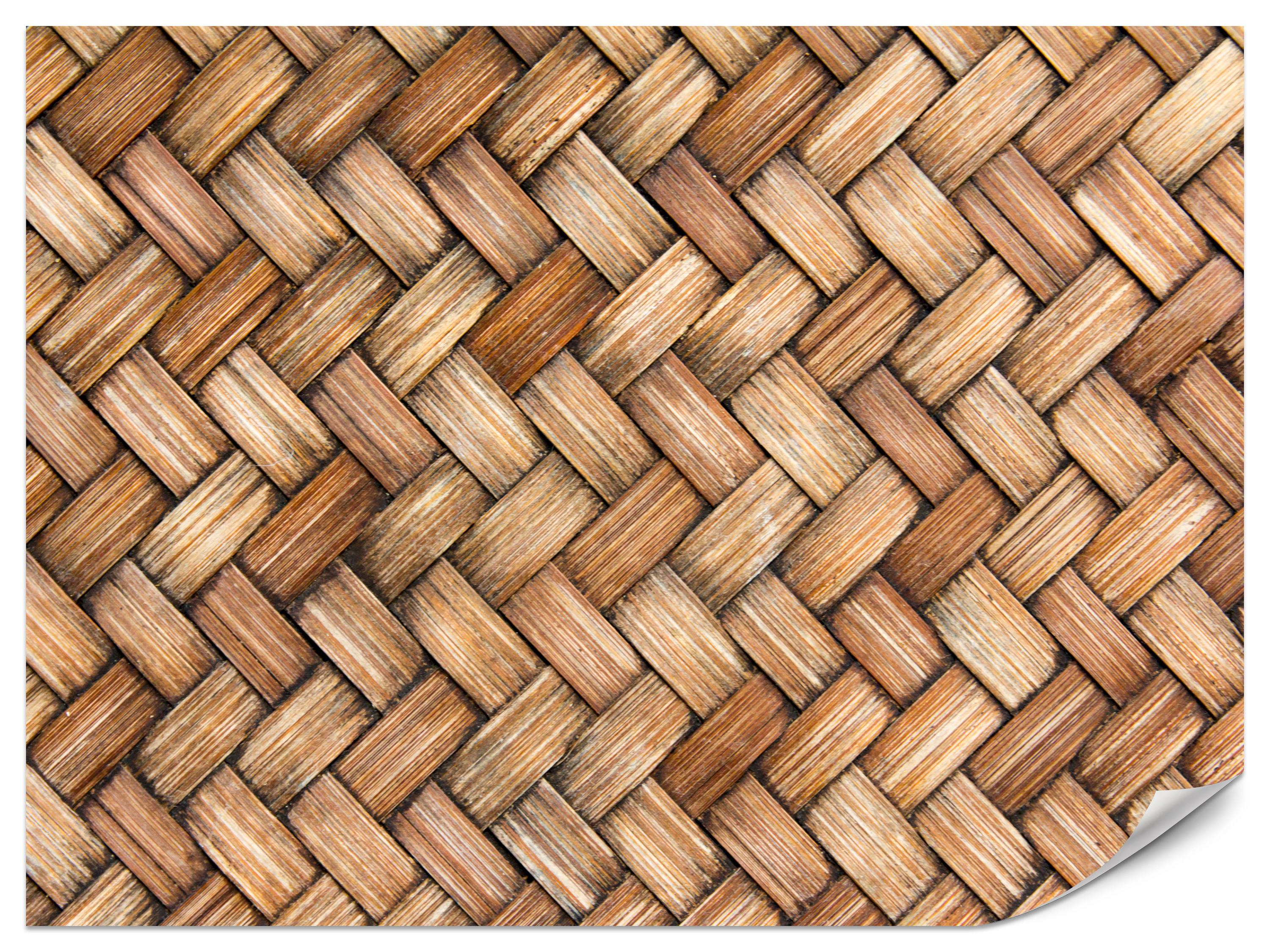 FOTOTAPETE für Küche Weiden Imitation Braune Wand Rustikal Modern 150x105 - Beige/Braun, Papier (150/105cm) - Muralo