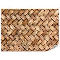 FOTOTAPETE für Küche Weiden Imitation Braune Wand Rustikal Modern 150x105 - Beige/Braun, Papier (150/105cm) - Muralo