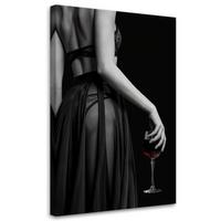 LEINWANDBILD Schöne Frau in Unterwäsche 70x100cm - Schwarz, Textil (70/100cm) - Feeby