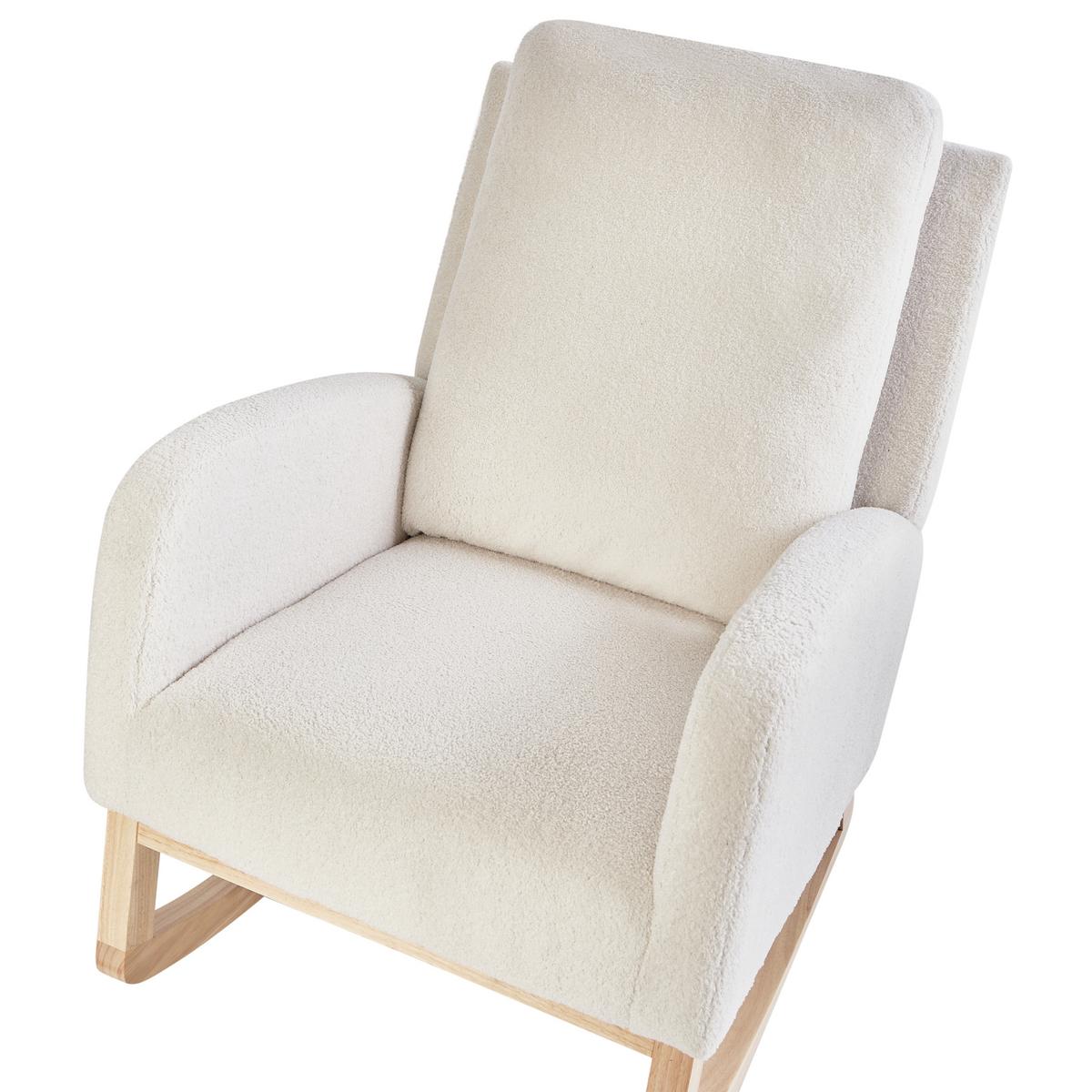 SCHAUKELSESSEL Cremeweiß Alsta - Weiß/Braun, Textil (68/100/100cm) - Beliani