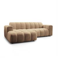 ECKSOFA TISI Beige Strukturstoff - Beige, Holz (274/165cm) - MASSENO