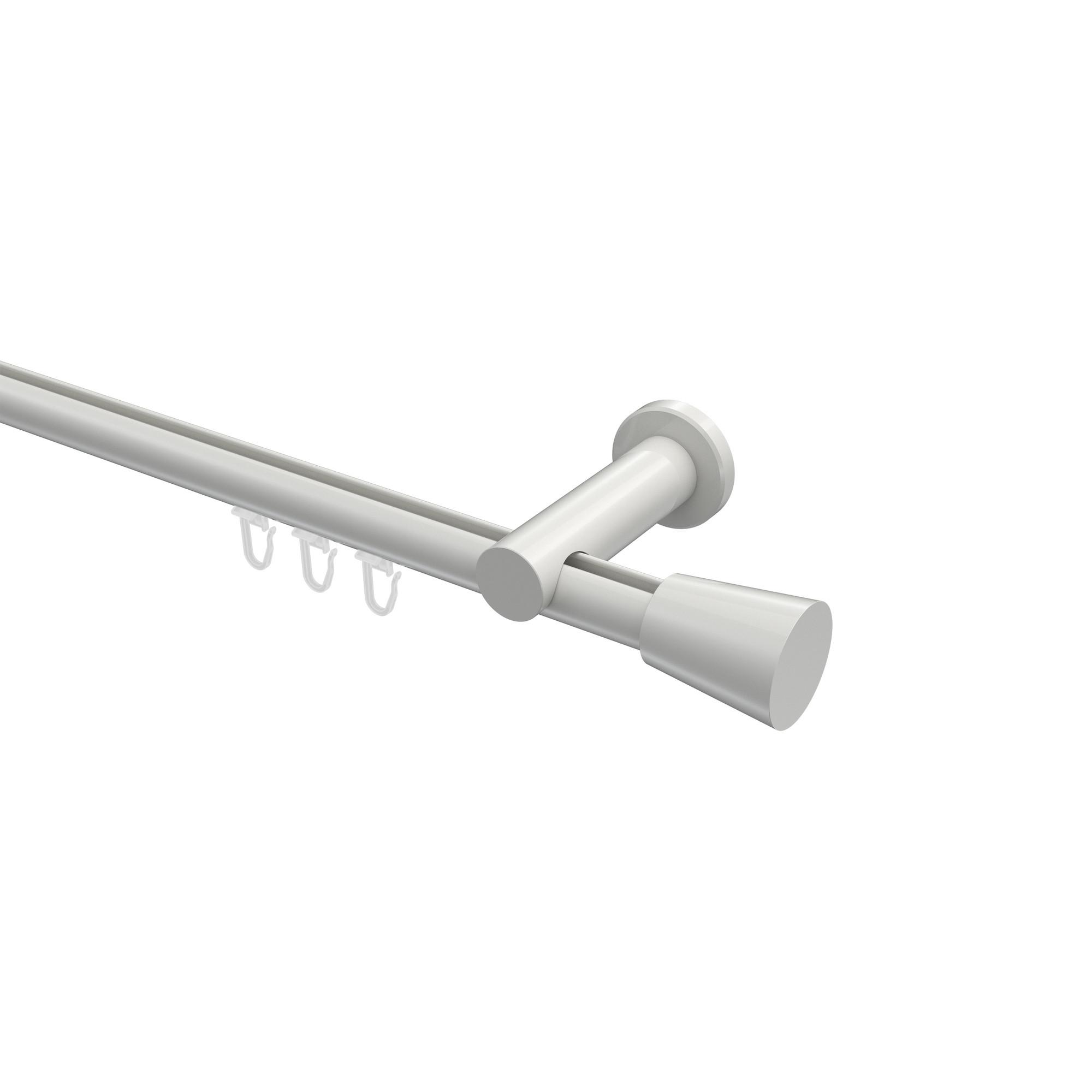 GARDINENSTANGE INNENLAUF Platon Sitra 320 cm (geteilt in 2 x 160 cm), 1-läufig, 20 mm Ø Weiß - Weiß, Metall (320cm) - INTERDECO
