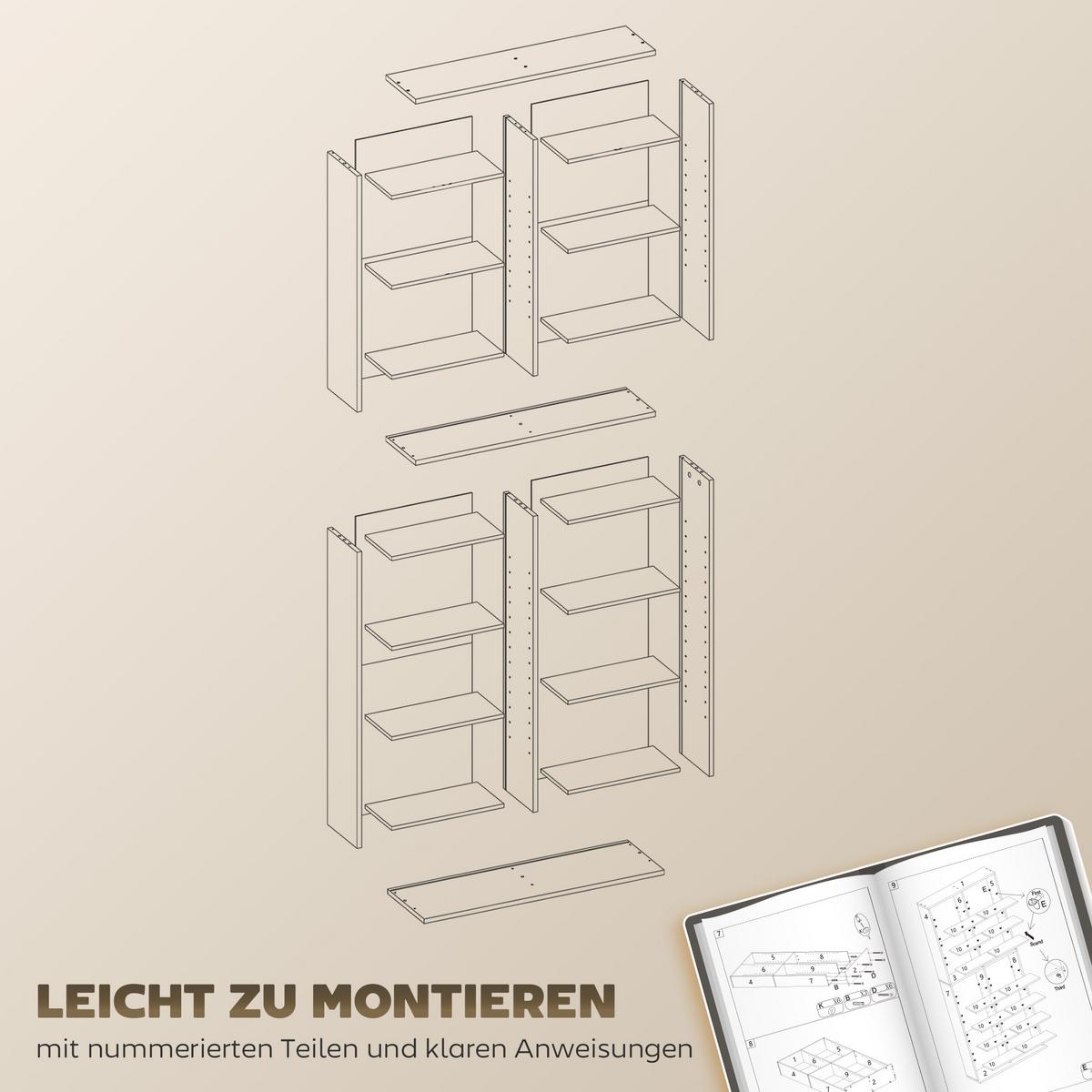 CD-REGAL Spanplatte Naturholz - Naturfarben, Karton/Holzwerkstoff (24/175/78.5cm) - HOMCOM