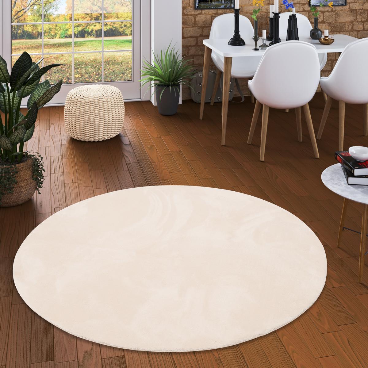 FELLTEPPICH SUPER SOFT PEARL RUND - Creme, Textil (200/200cm) - Pergamon