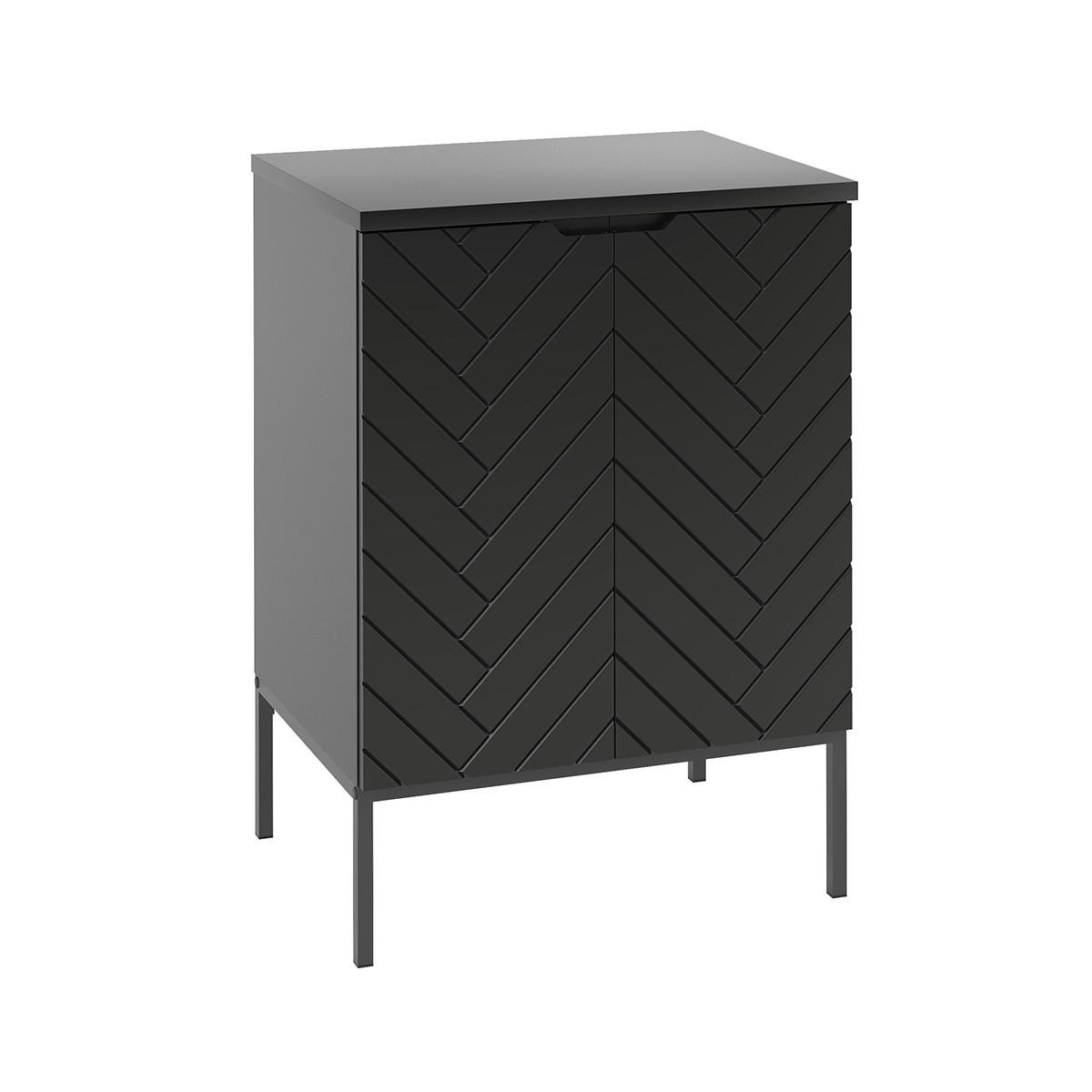 WASCHTISCHUNTERSCHRANK 60.6cm Daria Schwarz - Schwarz, Holzwerkstoff (60.6/84.2/45.8cm) - Petits-meubles