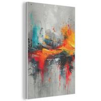 AKUSTIKBILD Moderne Kunst - Orange - Grau - Abstrakt Wanddeko 60x90 cm - Hellgrau, Kunststoff (60/90/0.9cm) - MuchoWow
