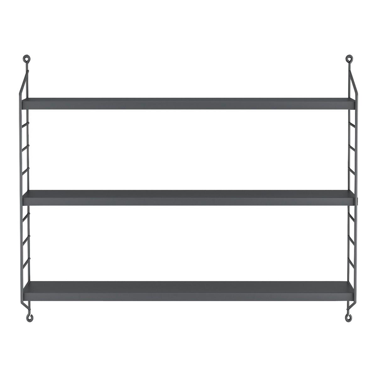 WANDREGAL Strängnäs modular - Dunkelgrau, Metall (60/50/15cm) - [en.casa]