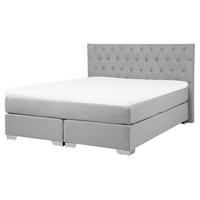 BOXSPRINGBETT 160/200cm Hellgrau Duchess - Hellgrau, Textil (160/200cm) - Beliani
