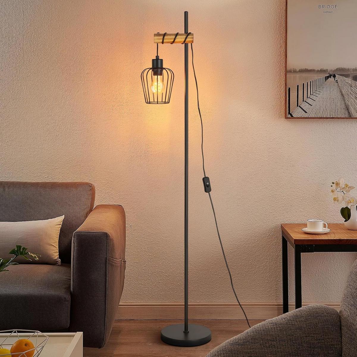 STEHLAMPE Lysandra 22/22/140 cm - Schwarz, Metall (22/22/140cm) - ZMH