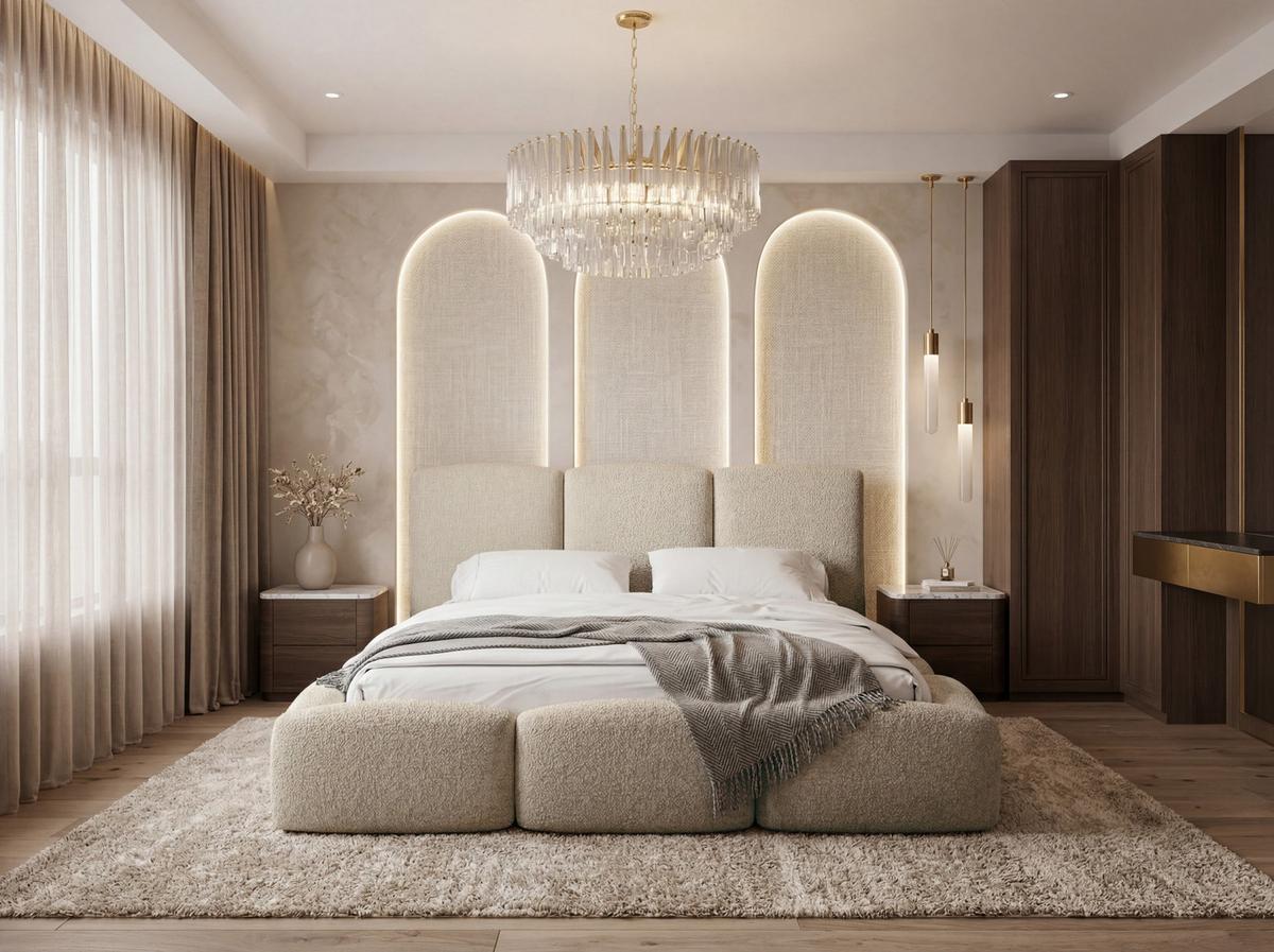 POLSTERBETT Harmony mit Bettkasten, Beige Boucle 200x200 cm - Beige/Birkefarben, Holzwerkstoff/Kunststoff (200/200cm) - WFL GROUP