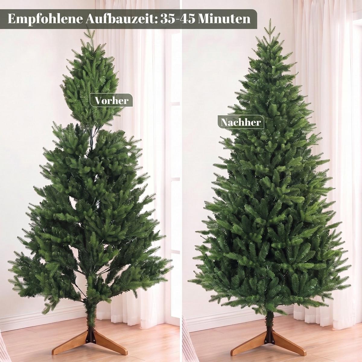 WEIHNACHTSBAUM Kunststoff Kiefernholz Grün - Grün, Kunststoff (180cm) - HOMCOM
