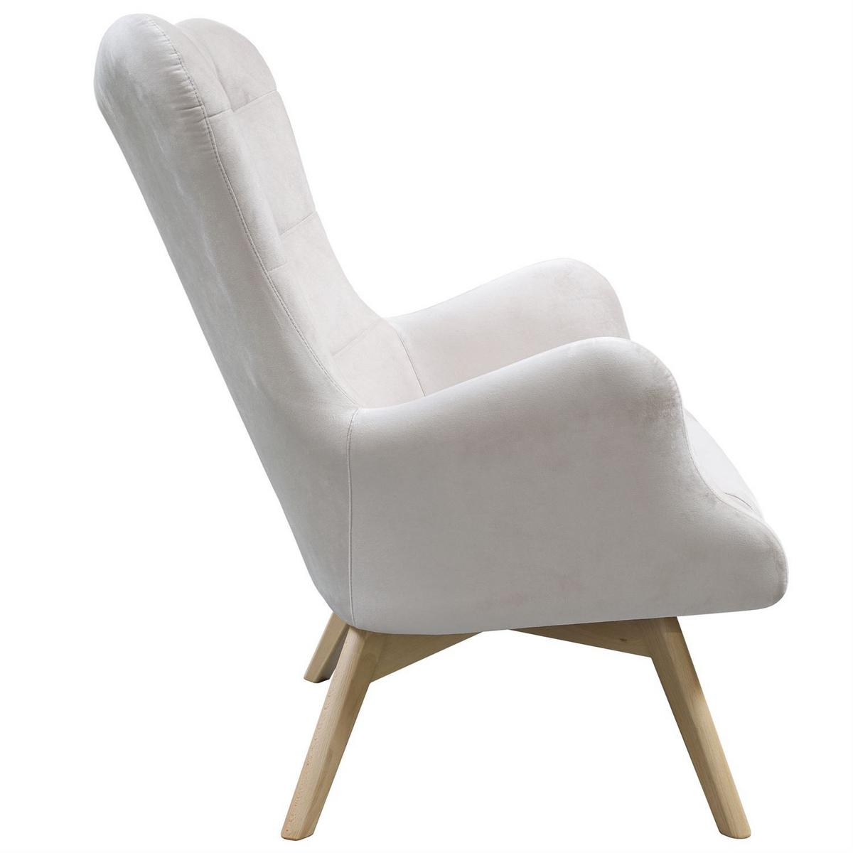 SESSEL SAND mit Buchenbeinen - Ecru/Buchefarben, Textil (80/105/86cm) - Lookway