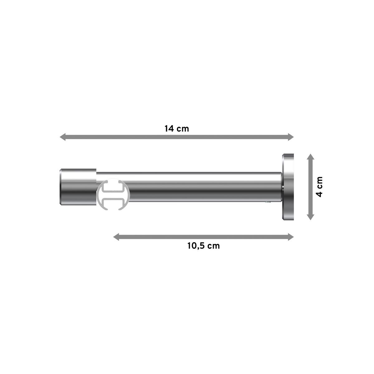 GARDINENSTANGE INNENLAUF Prestige Mavell 480 cm (geteilt in 3 x 160 cm), 1-läufig, 20 mm Ø Chrom - Chromfarben/Weiß, Metall (480cm) - INTERDECO