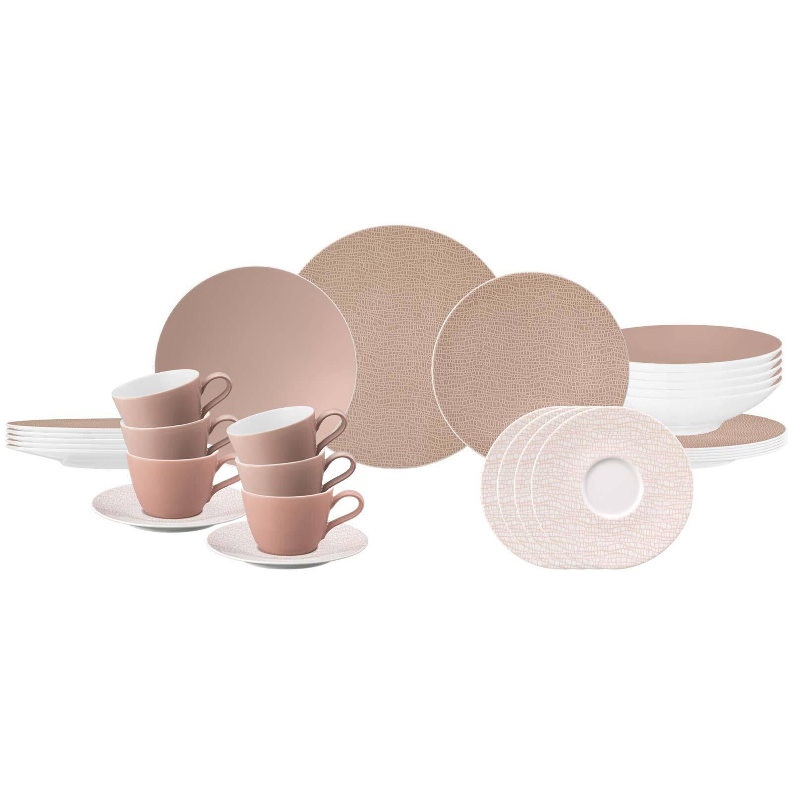 KOMBISERVICE Life Fashion Posh Rose 30-tlg. - Rosa, Keramik (2/2/2cm) - Seltmann Weiden