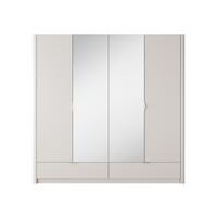 KLEIDERSCHRANK Vespasia 4T 2S Beige 213/208,4/54,6 cm – Geriffelten Fronten - Beige, Holzwerkstoff (213/208.4/54.6cm) - AX Living
