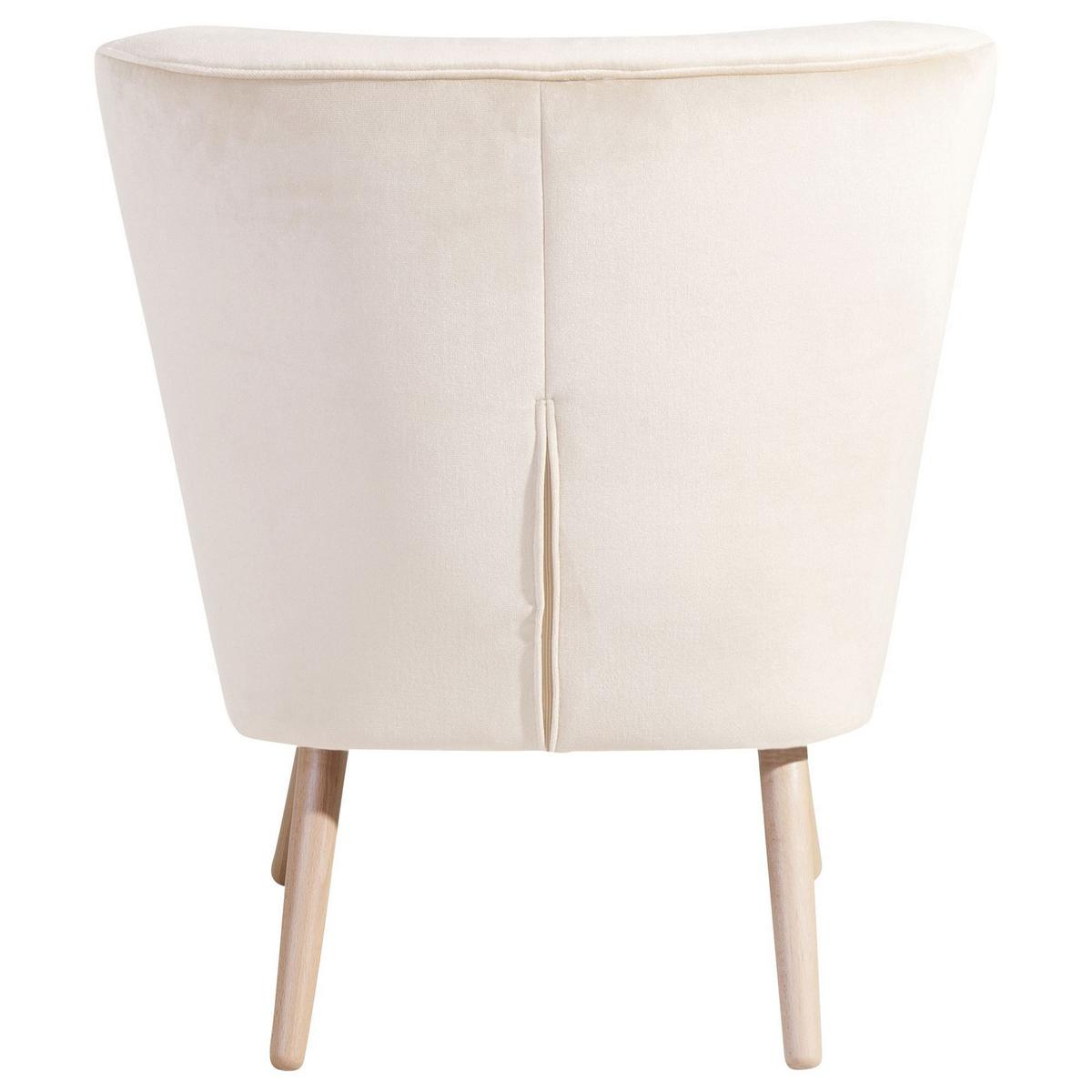 SESSEL Kassi Bezug Samtvelours Buche natur / creme - Weiß, Kunststoff (69/80/68cm) - 58aufmkessel