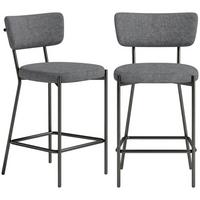 BARHOCKER SET 2 TLG. aus Polyester Metall Grau - Schwarz/Grau, Textil/Metall (49/93/53cm) - HOMCOM