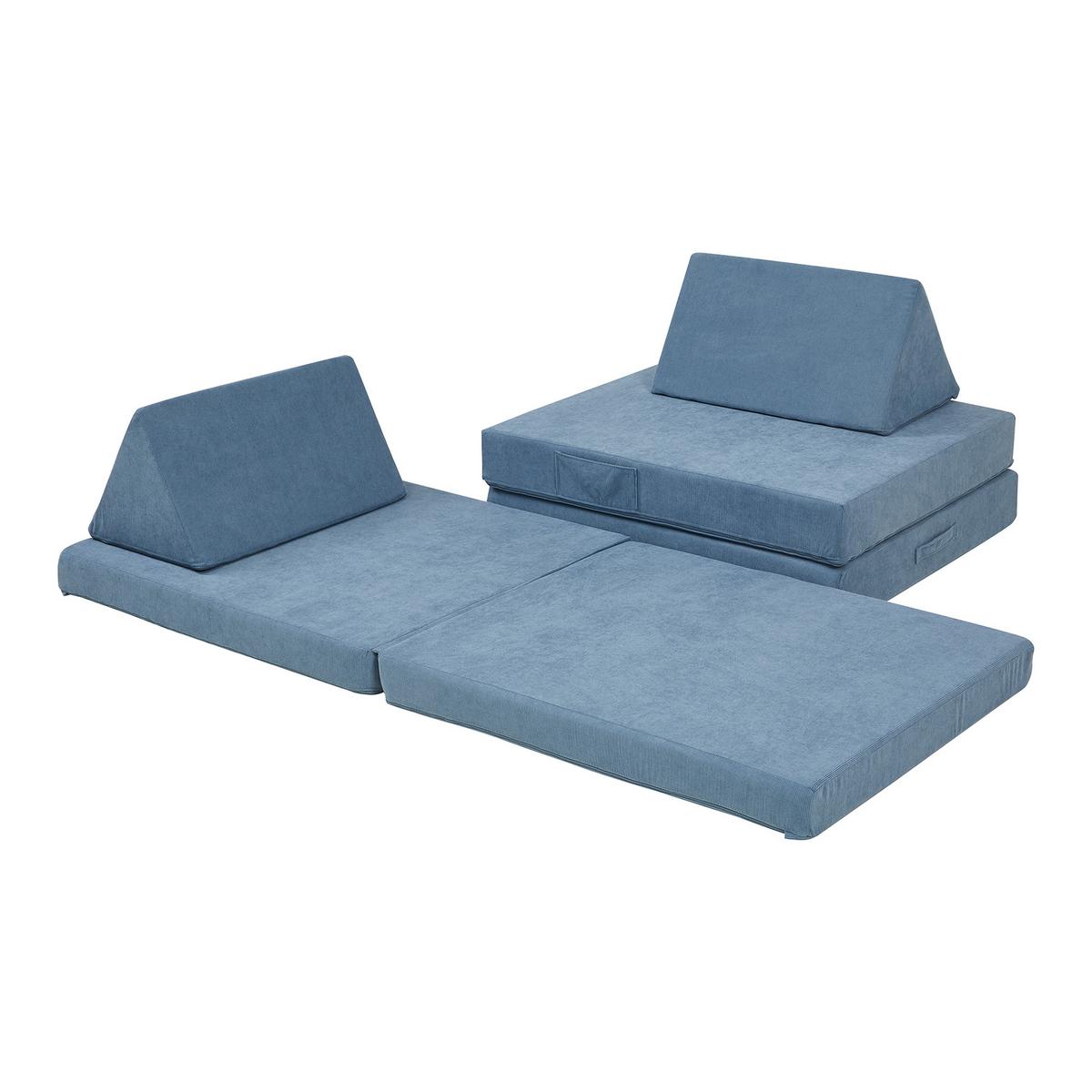 SPIELSOFA Norhulta - Blau, Textil (150/46/66cm) - [en.casa]