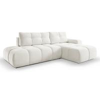 ECKSOFA L Form Hosio Cremefarbton 286/177/88 cm Rechts mit Schlaffunktion - Hellgrau/Schwarz, Kunststoff/Textil (286/177cm) - AX Living