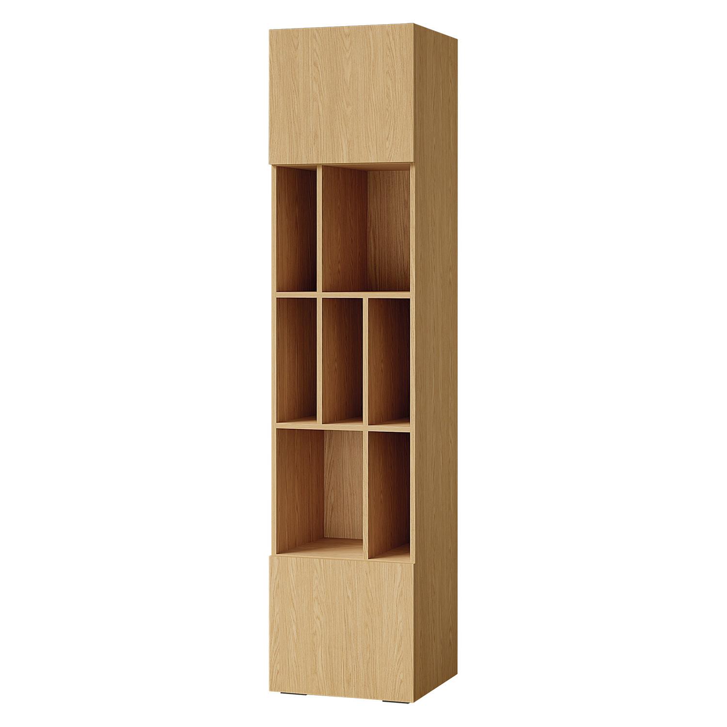 BÜCHERREGAL Largo mit 2 Türen und offenen Fächern, für Jugendzimmer, 45 cm, Frühlings-Eiche - Eichefarben, Holzwerkstoff (45/195/40cm) - Beautysofa