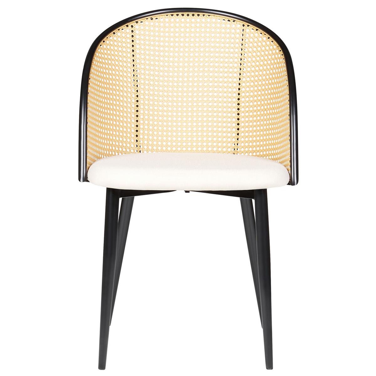 ESSZIMMERSTUHL 2er-Set Metall schwarz/beige Cornell - Hellbraun/Beige, Metall (52/83/46cm) - Beliani