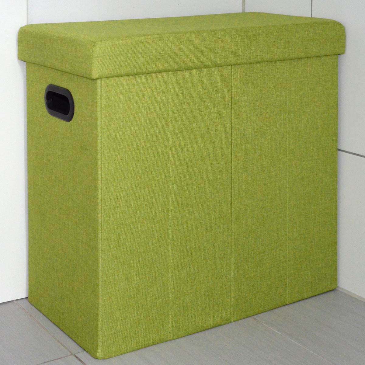 WÄSCHEKORB mit Deckel, 50/25/49 cm Grün - Grün, Kunststoff (28/50/50cm) - Dunedesign