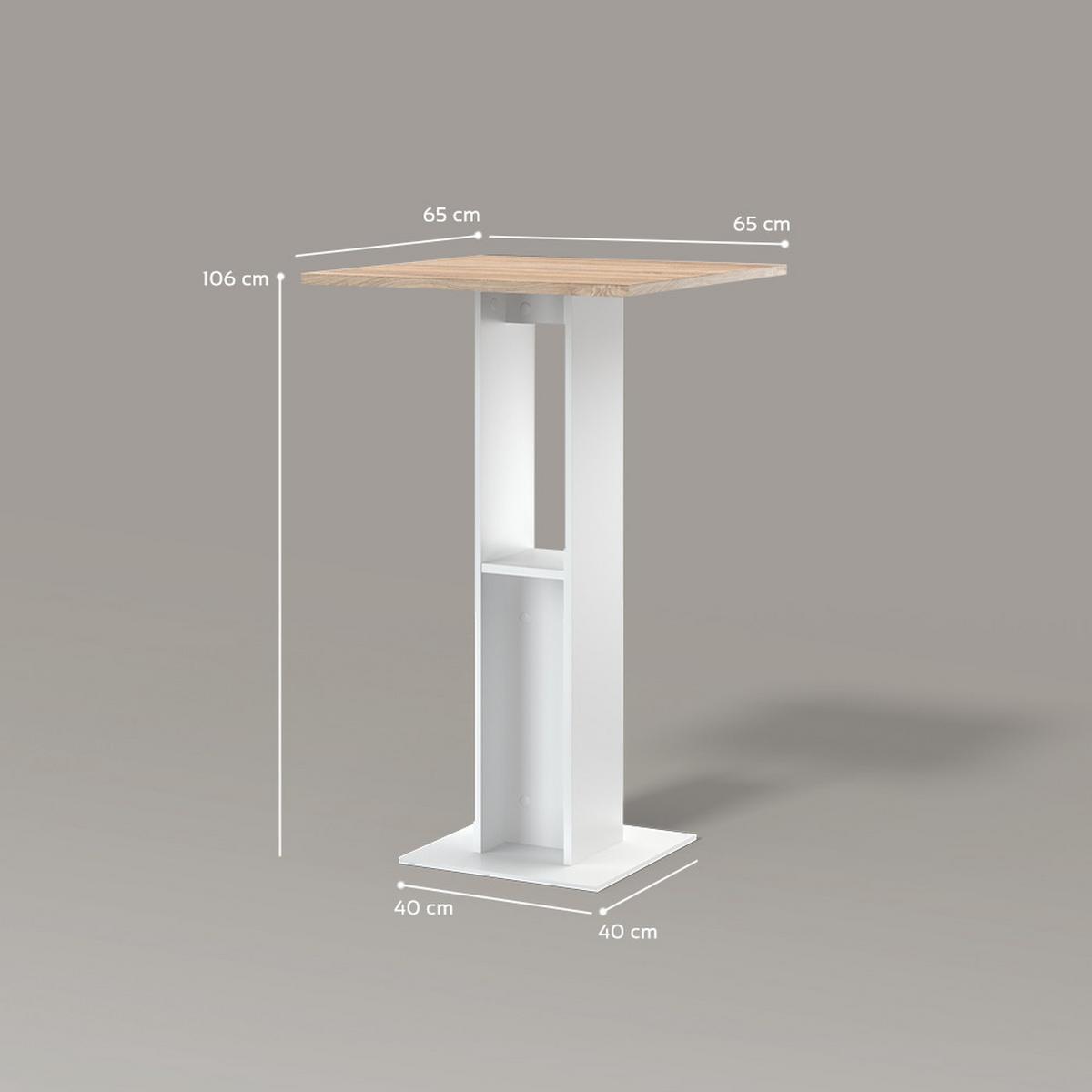 BARTISCH Regusa Weiß/Sonoma 65 x 65 cm - Weiß/Sonoma Eiche, Holzwerkstoff (65/65/106cm) - Livinity®