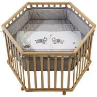 LAUFGITTER 6-eckig Jumbo twins grau - Naturfarben, Holzwerkstoff (118.5/72.5/103.5cm) - Roba