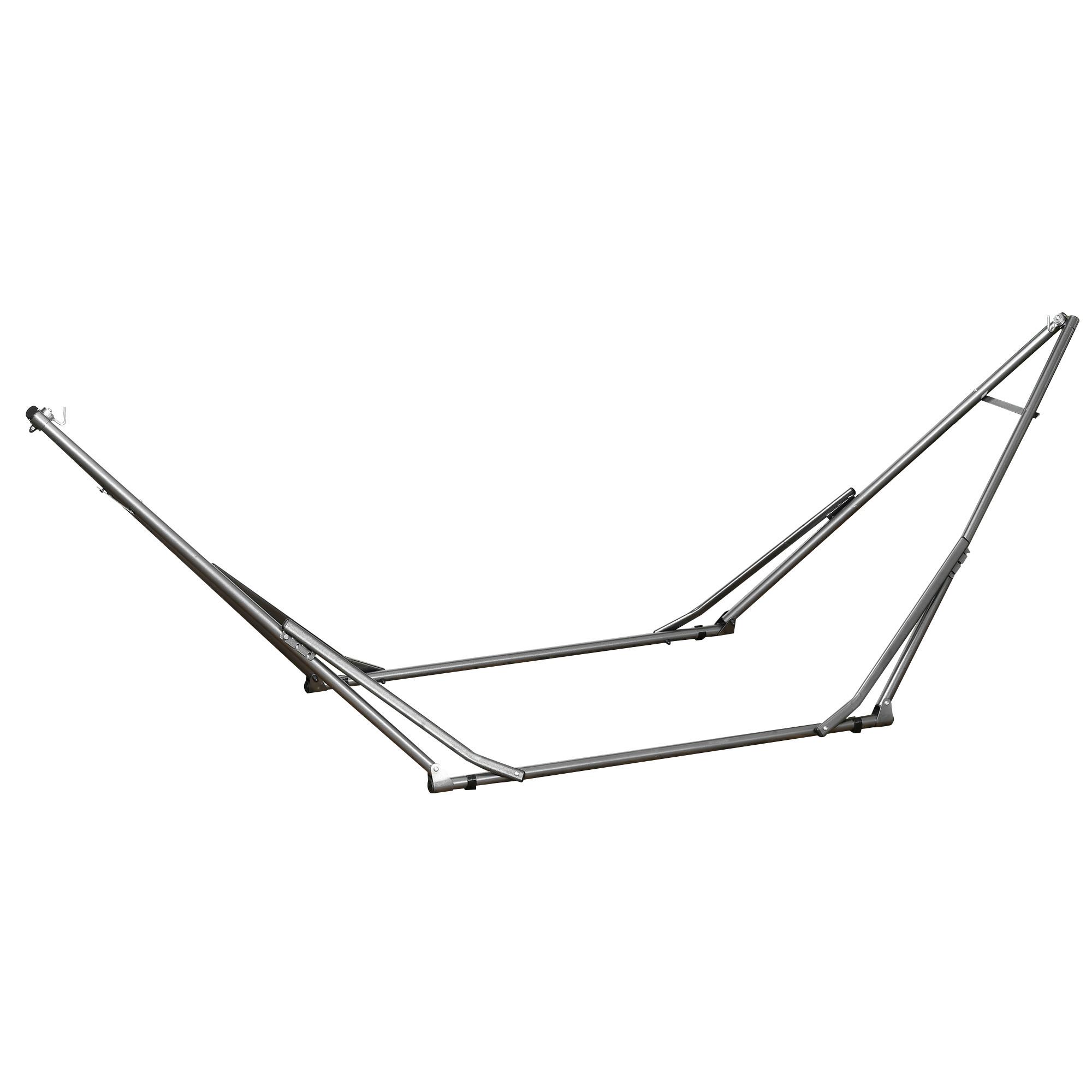 HÄNGEMATTENGESTELL, Stahl Schwarz+Silber - Multicolor, Metall (290/92/88cm) - Outsunny