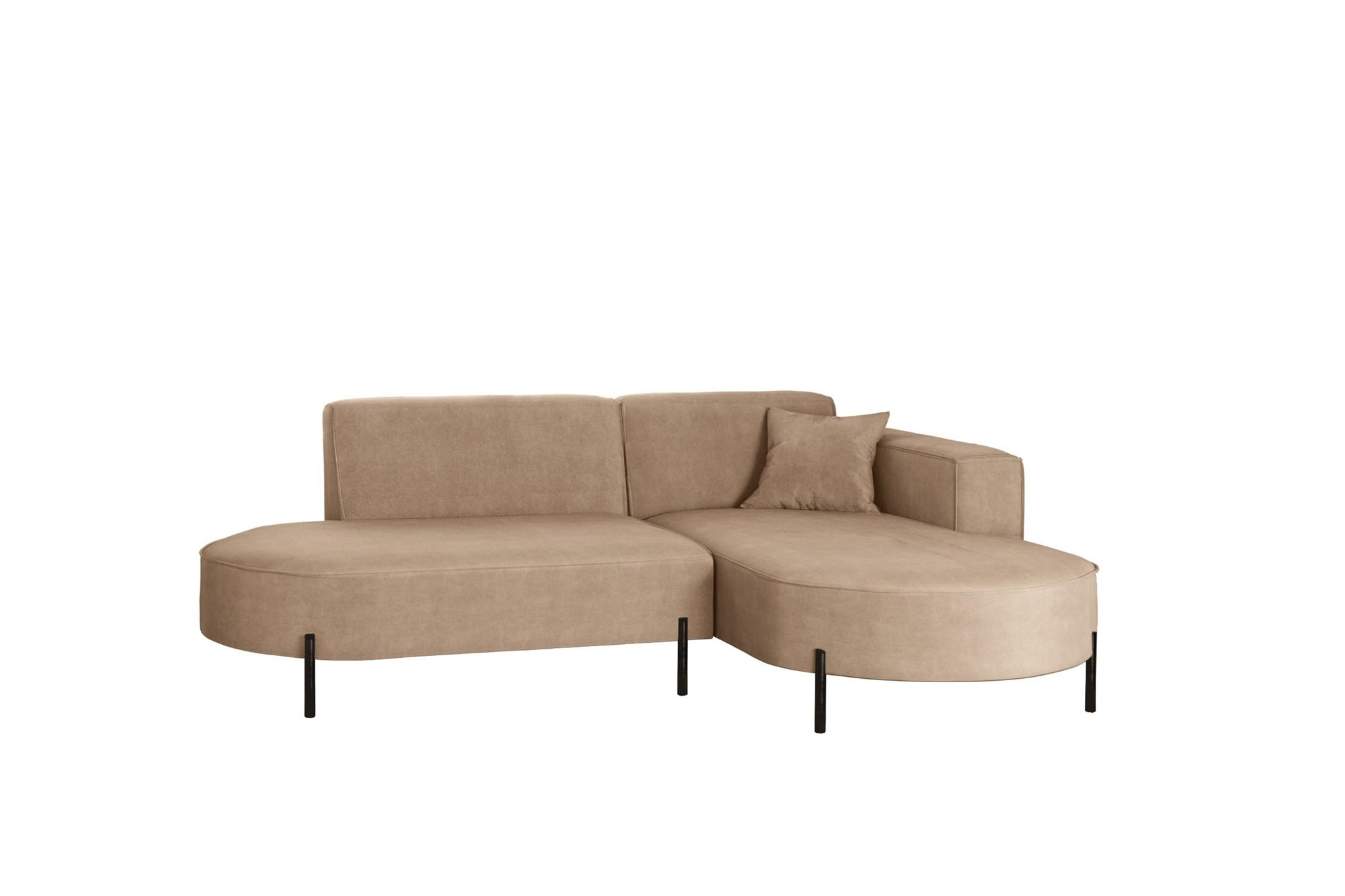 ECKSOFA Valencia Xs - Beige, Holzwerkstoff/Textil (236/165cm) - Fun Möbel