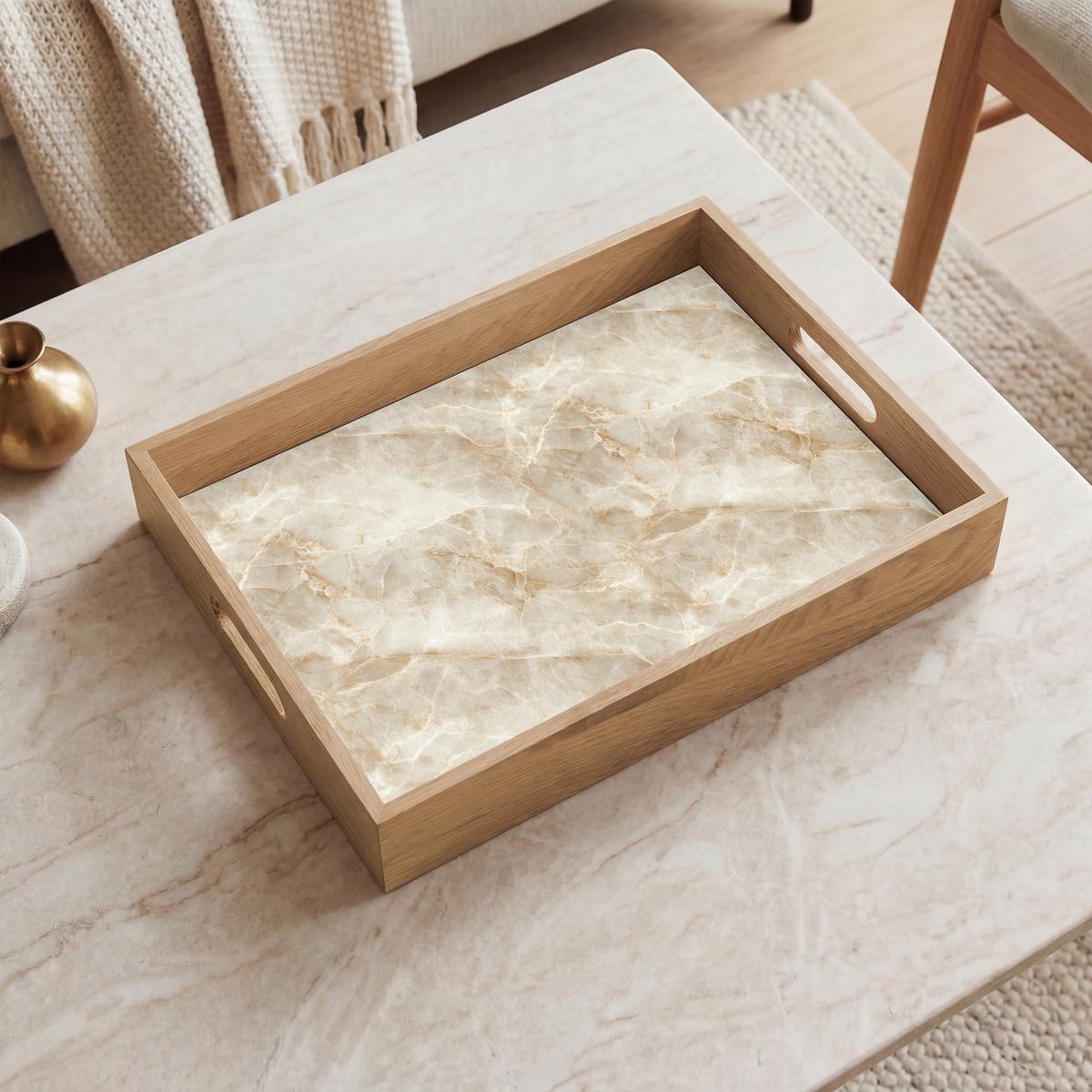 TABLETT Hellbeige - Onyx - Dezent 40x30 cm - Beige, Holz (40/5/5cm) - OnlyWow