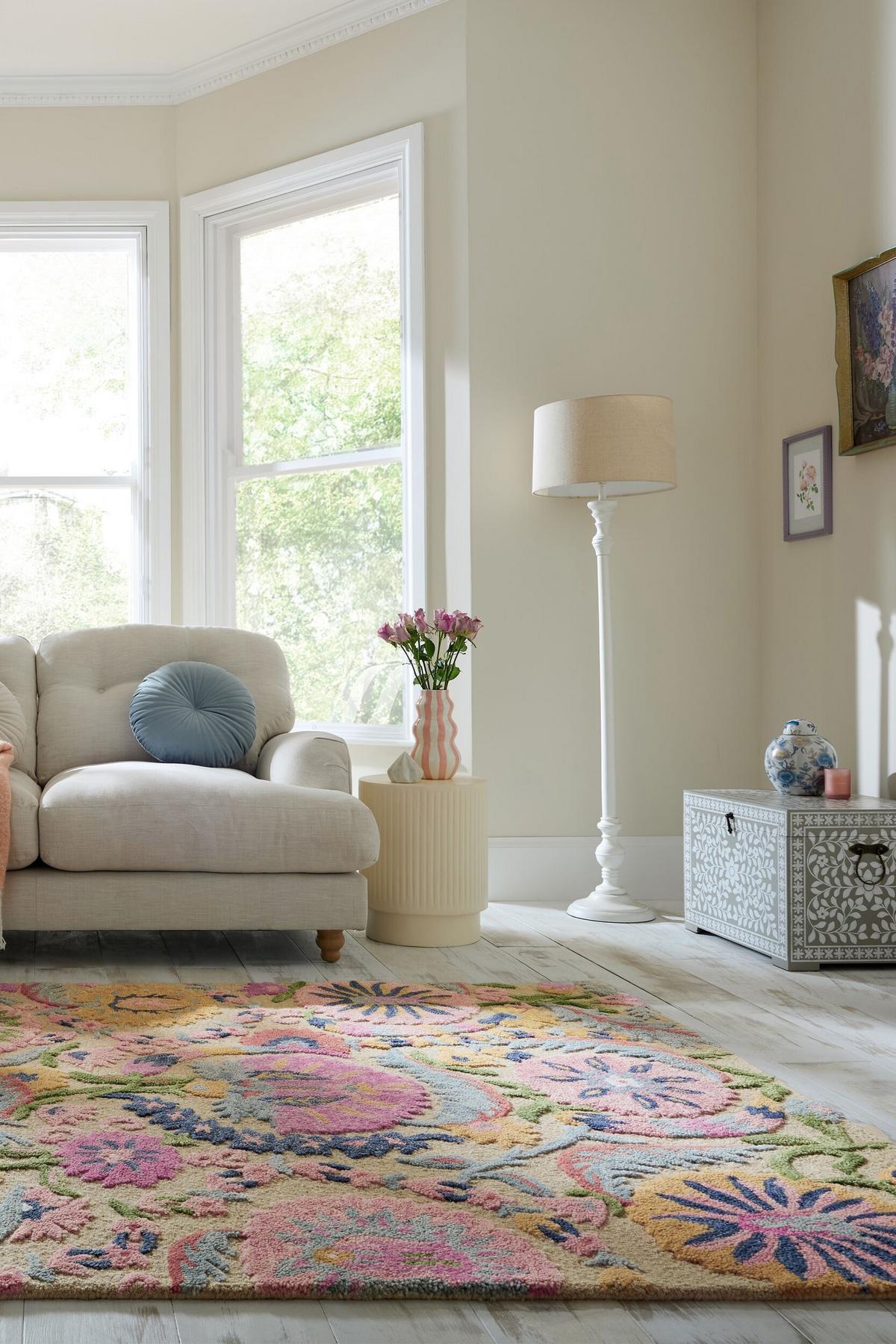 WOLLTEPPICH HEDDA, floral, Bunt, 140 x 200 cm - Multicolor, Textil (140/200cm) - KADIMA DESIGN