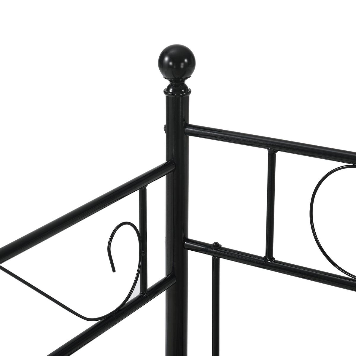 TAGESBETT Granada - Schwarz, Metall (90/200cm) - [en.casa]
