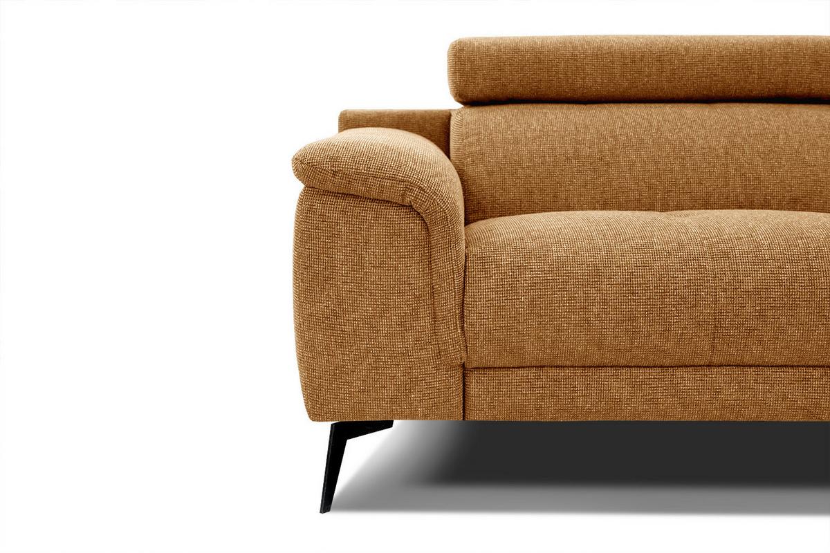 SOFA FIERO 3-Sitzer, orange - Schwarz/Orange, Holzwerkstoff/Textil (212/82/103cm) - Wozimo