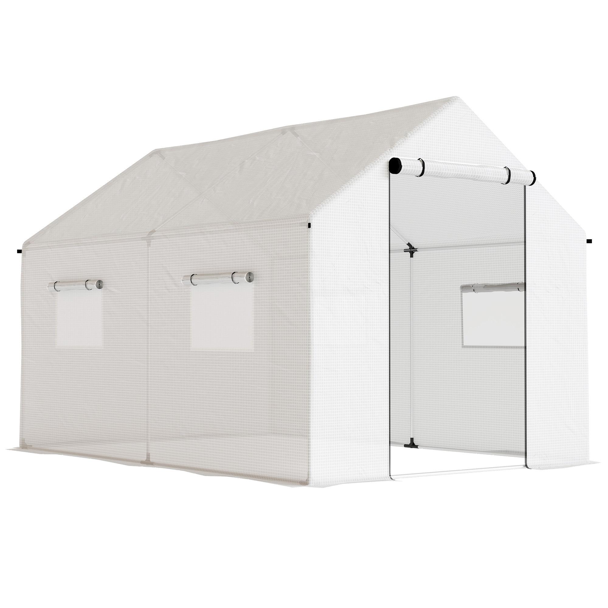FOLIENTUNNEL Stahl PE Weiß - Weiß, Metall (200/200/300cm) - Outsunny