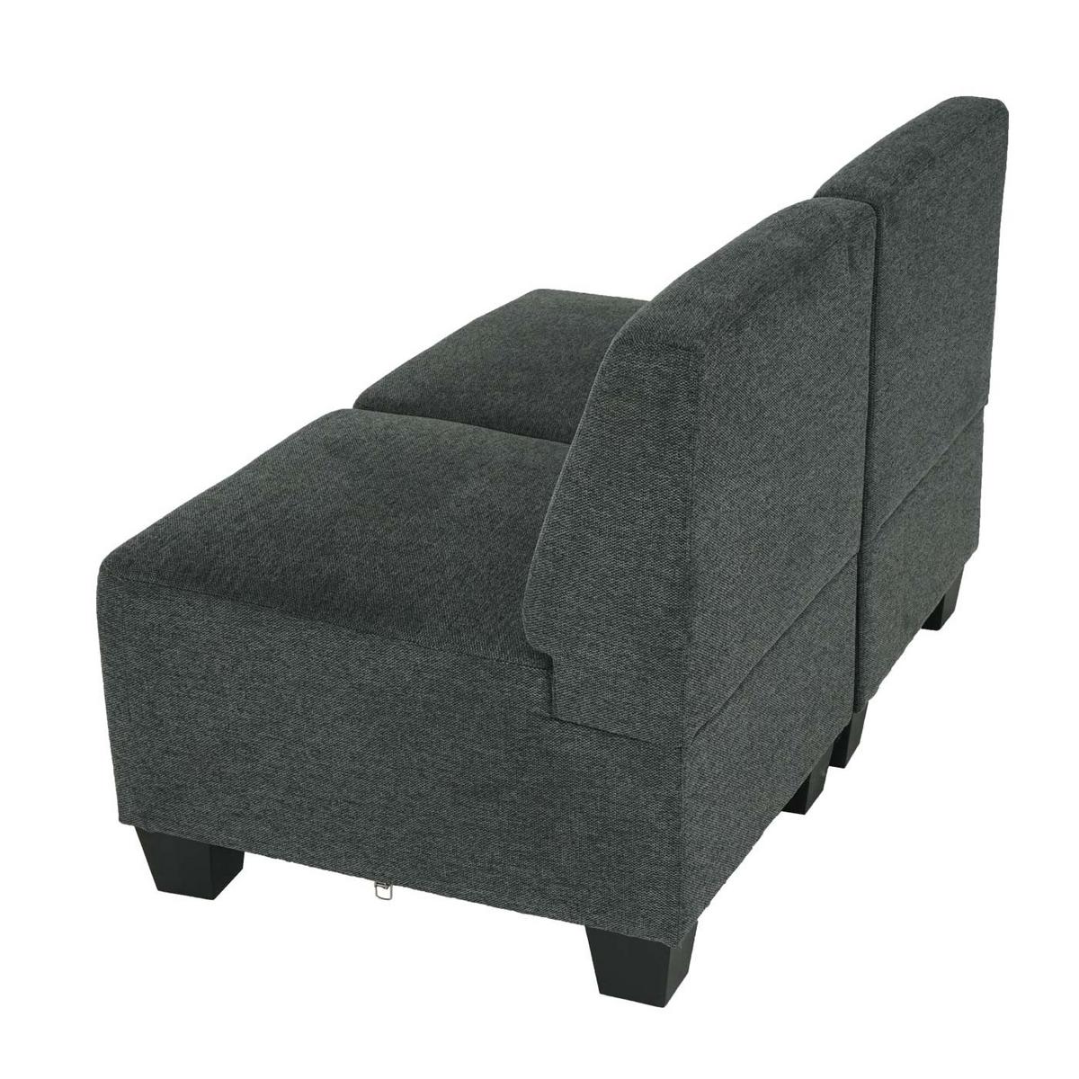 2-SITZER SOFA COUCH MODULAR Anthrazit - Anthrazit, Textil (114/76/72cm) - MCW