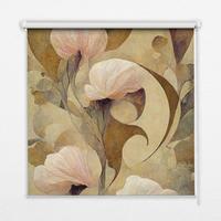 INNENROLLO - Fensterrollo - Rollo - 100x100 cm - Rosa Blüten - Braun, Kunststoff (100/100/0.5cm) - TULUP
