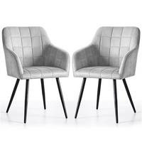 POLSTERSTUHL 2er Set, Metallbeine Hellgrau, Schwarz 54/82/58 - Hellgrau/Schwarz, Textil (54/82/51cm) - RAUMHIRSCH FURNITURE