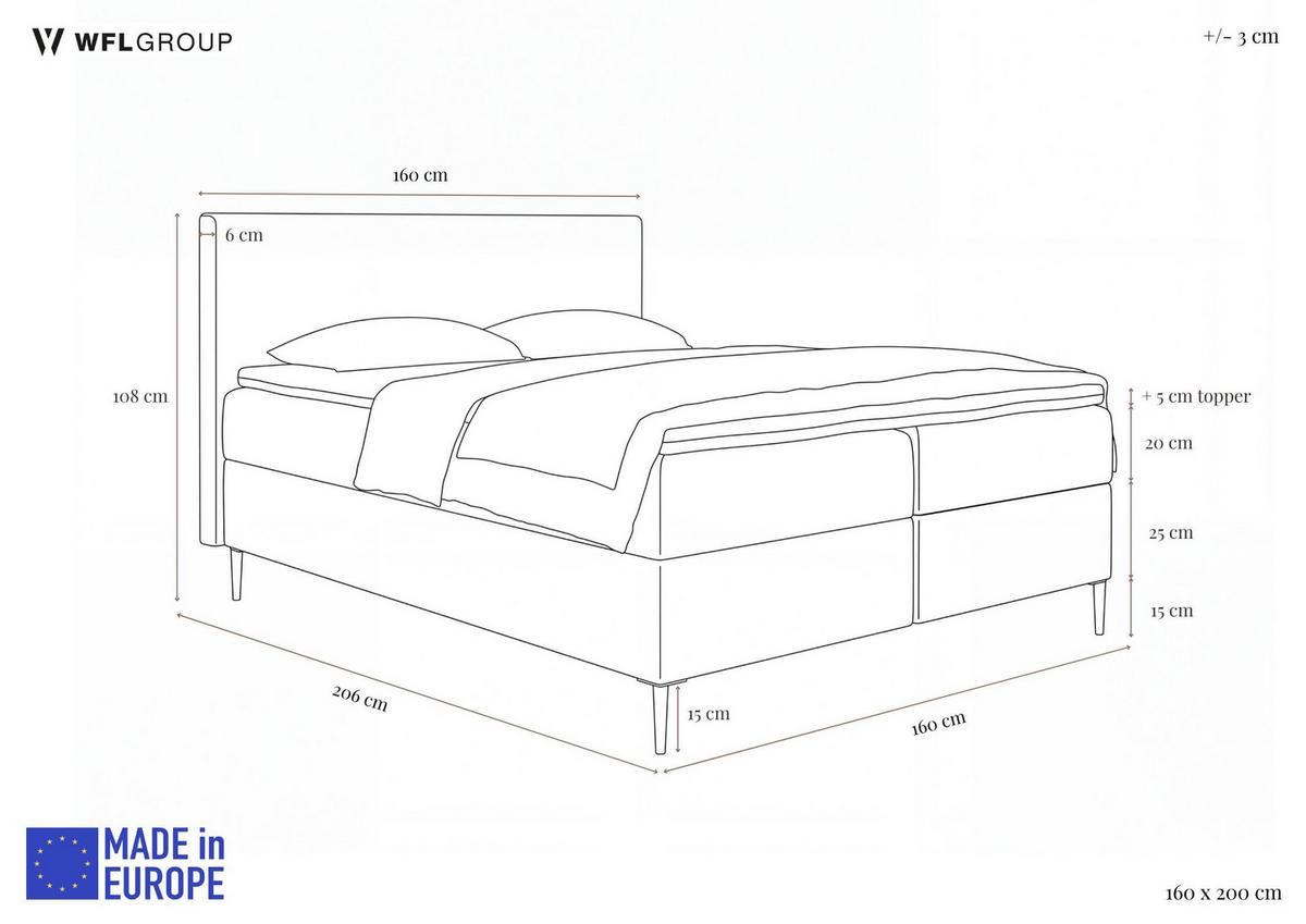 BOXBETT Alba Rise mit Bettkasten, Orange Chenille 160x200 cm – inkl. H4 Taschenfederkern Matratze & Foam Topper - Schwarz/Orange, Holz/Textil (160/200cm) - WFL GROUP