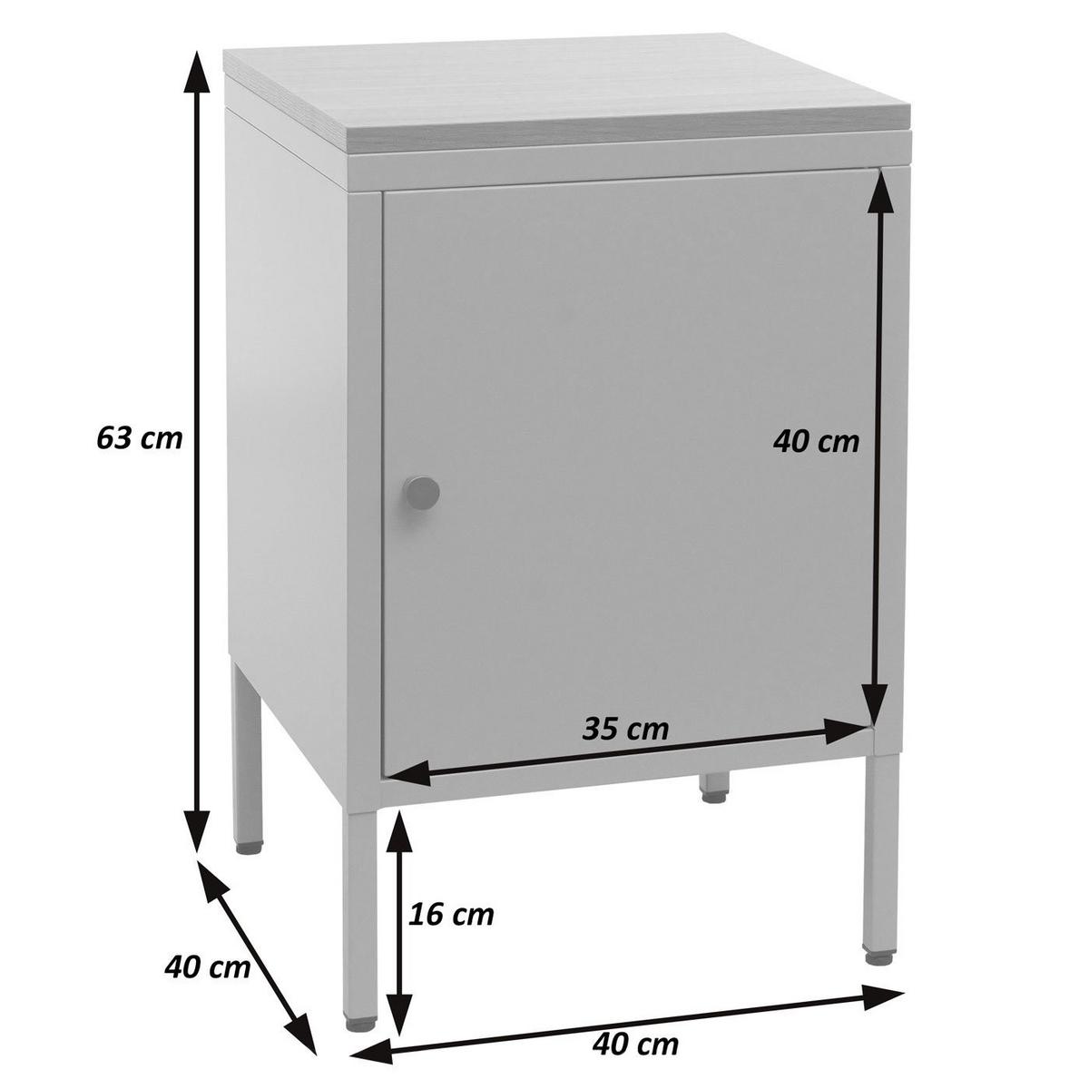 NACHTTISCH Schwarz - Schwarz, Metall (40/63/40cm) - MCW