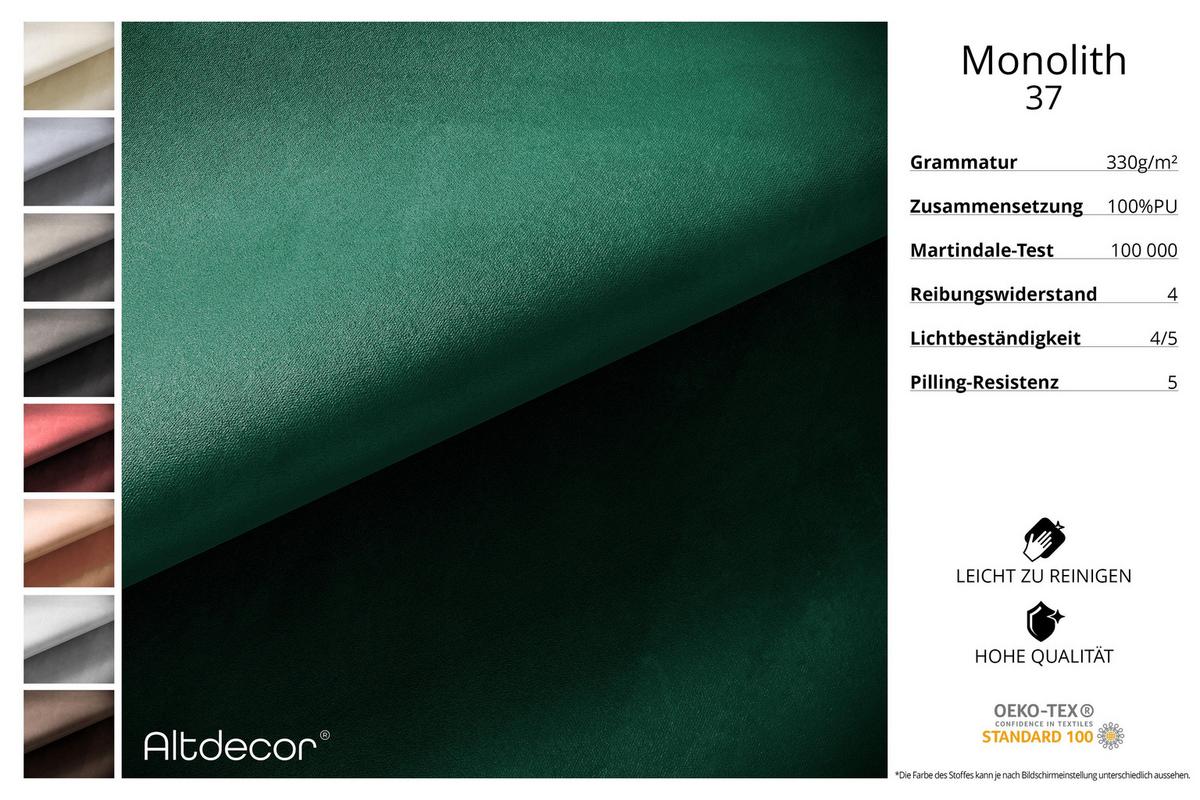 ECKSOFA modulares Sofa Kerru-L3 - 475x190x70 cm Dunkelgrün Velours - Dunkelgrün, Holzwerkstoff/Textil (475/190cm) - ALTDECOR