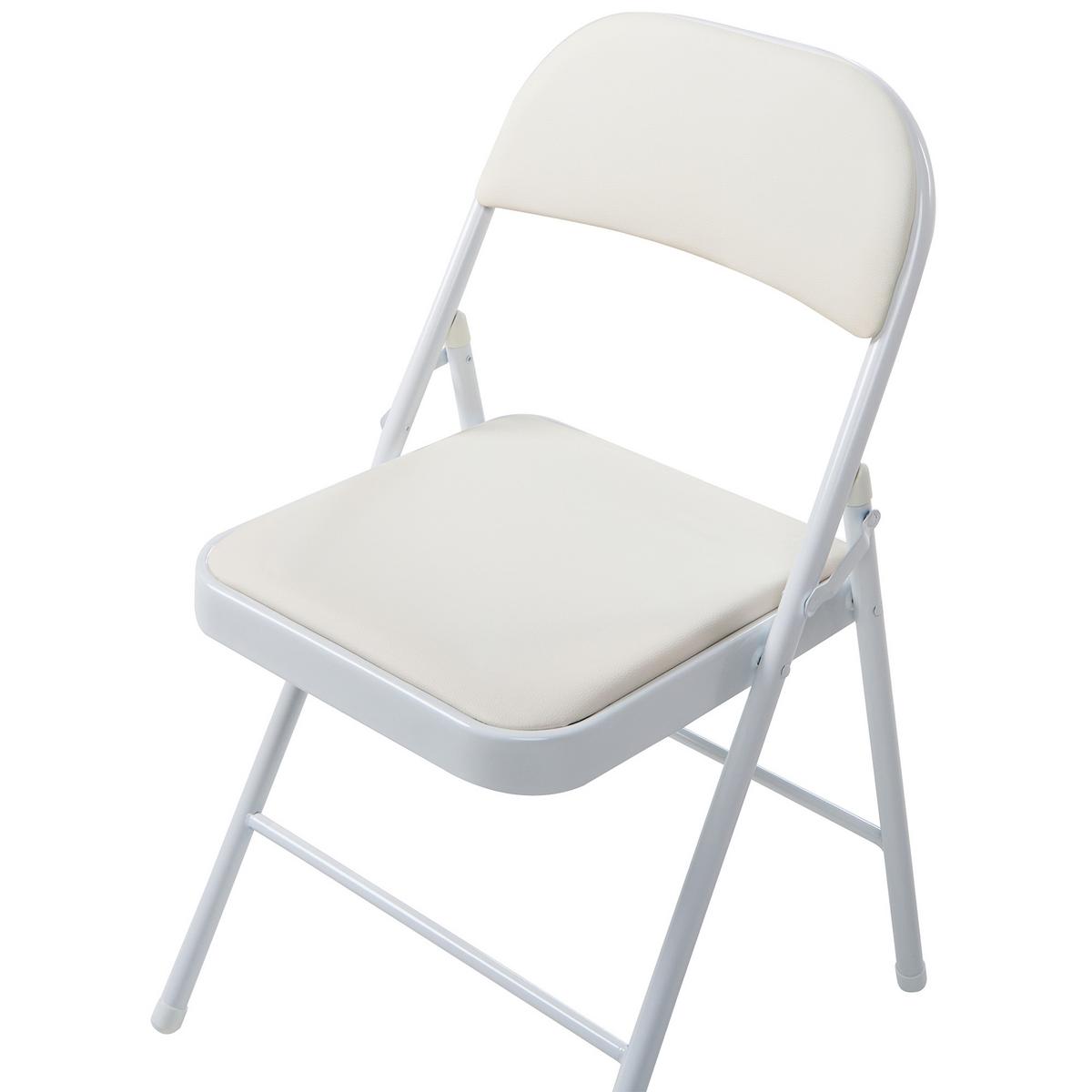 KLAPPSTUHL 4er-Set Metall Weiß Shasta - Weiß, Metall (45/77/47cm) - Beliani
