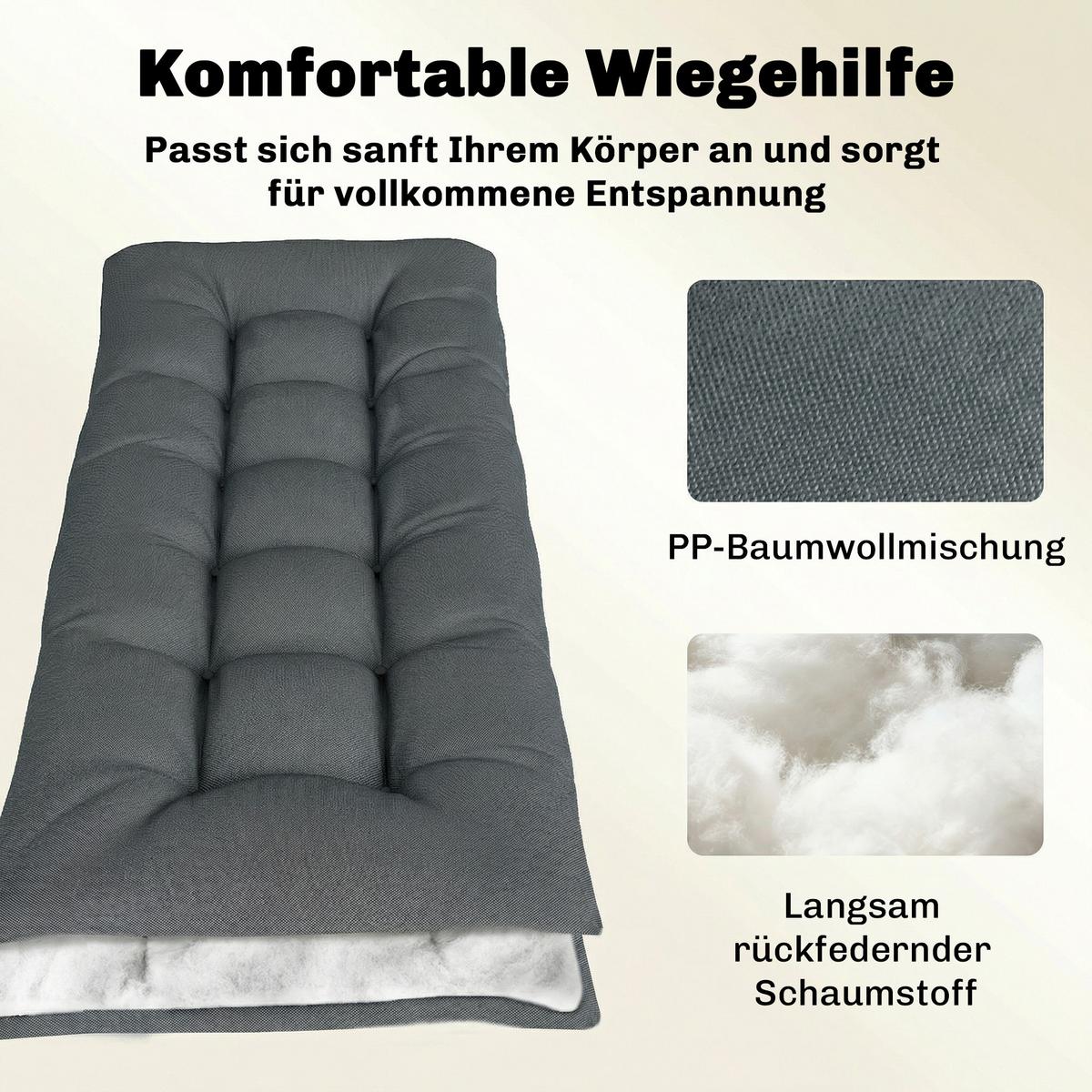 SITZKISSEN aus Polyester & PP-Baumwolle Dunkelgrau - Dunkelgrau, Textil (65/13/198cm) - Outsunny