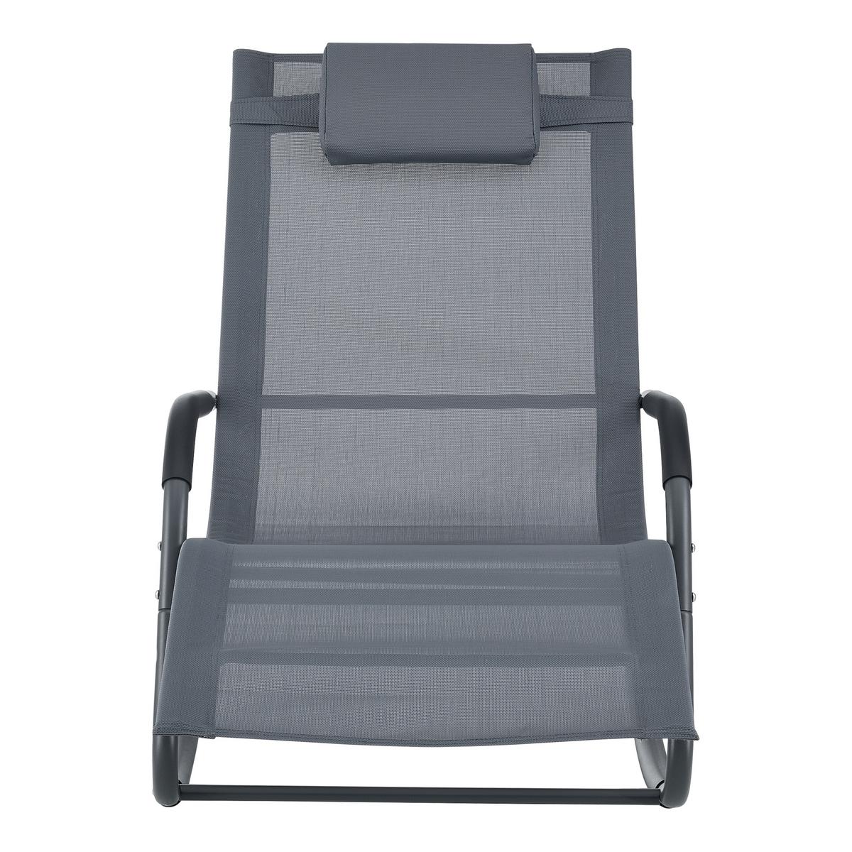 SCHAUKELLIEGE-SET 2 TLG. Caracena - Dunkelgrau, Metall (147/89/63cm) - [en.casa]
