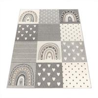 KINDERTEPPICH, mit Prinzessinnen-Patchwork, Grau, 80 x 150 cm - Grau, Textil (80/150cm) - KADIMA DESIGN