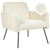 SESSEL Cord Beige Narken - Beige, Textil/Metall (72/77/76cm) - Beliani