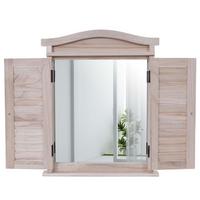 WANDSPIEGEL MIT FENSTERLÄDEN Braun - Braun, Holz (42/53/5cm) - MCW