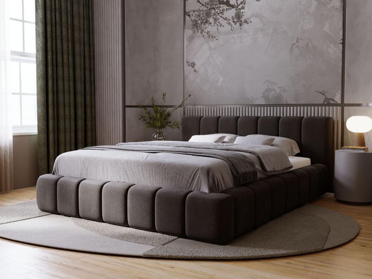 POLSTERBETT Orio 160x200 Schwarz - Schwarz, Textil (160/200cm) - Graingold