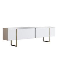 TV-MÖBEL mit 2 Klapptüren Luxe 180/30/50 cm - Goldfarben/Weiß, Holzwerkstoff (180/50/30cm) - Calicosy
