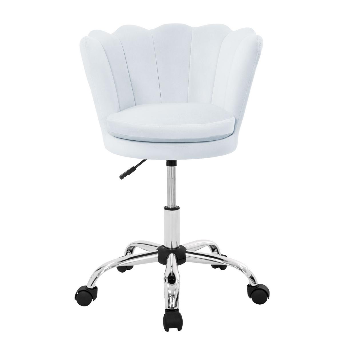 BÜROSTUHL Samt Hellblau - Blau, Metall (55/85/60cm) - ML-DESIGN